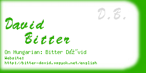 david bitter business card